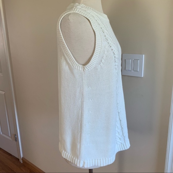 CHELSEA & THEODORE Large off white Ivory Knit Sweater Vest - Picture 5 of 12